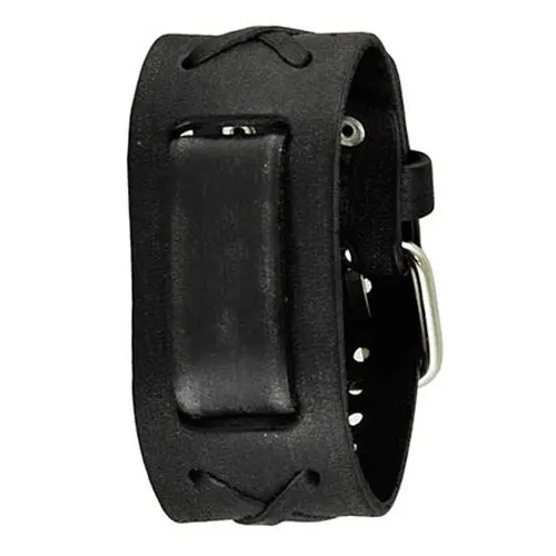 Modern X-Design Black Leather Cuff Band 1