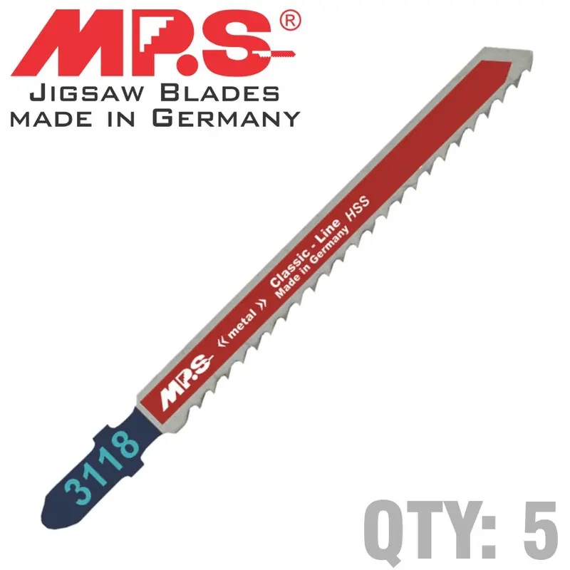 Mps Aluminum & Plastic Jigsaw Blade – T-Shank, 8 Tpi, 100 Mm Length For Non-Ferrous Materials 1