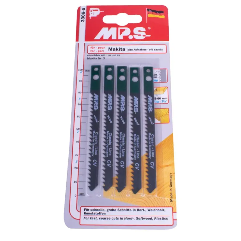 Mps Wood-Cutting Jigsaw Blade With Makita Shank – 100Mm Length, 8 Tpi 1