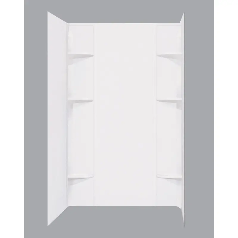 Mustee Durawall Shower Wall Kit – 60" W × 40" D, 5-Piece White Acrylic System 1