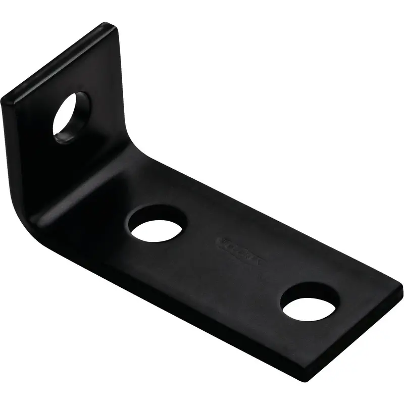 National Heavy-Duty Offset Corner Brace – 3.5" × 1.5" × 3/16", Black Powder-Coated Steel 1