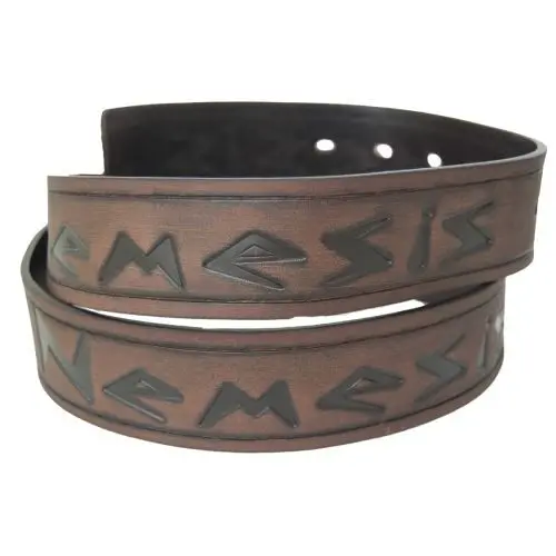Nemesis-Branded Distressed Brown Leather Belt 1