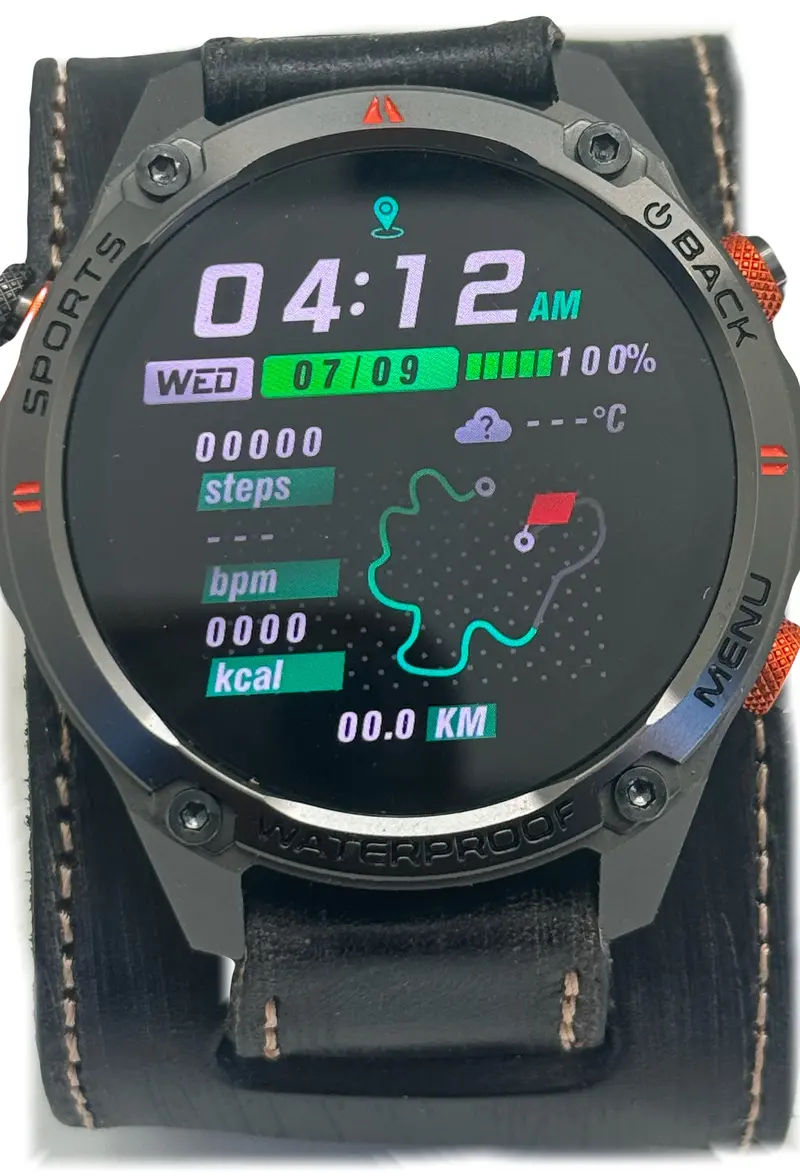 Nemesis Gps25 Smartwatch With Vintage Leather Cuff Band 1