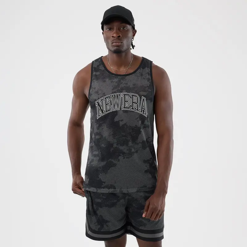 New Era Black Mesh Sleeveless T-Shirt 1