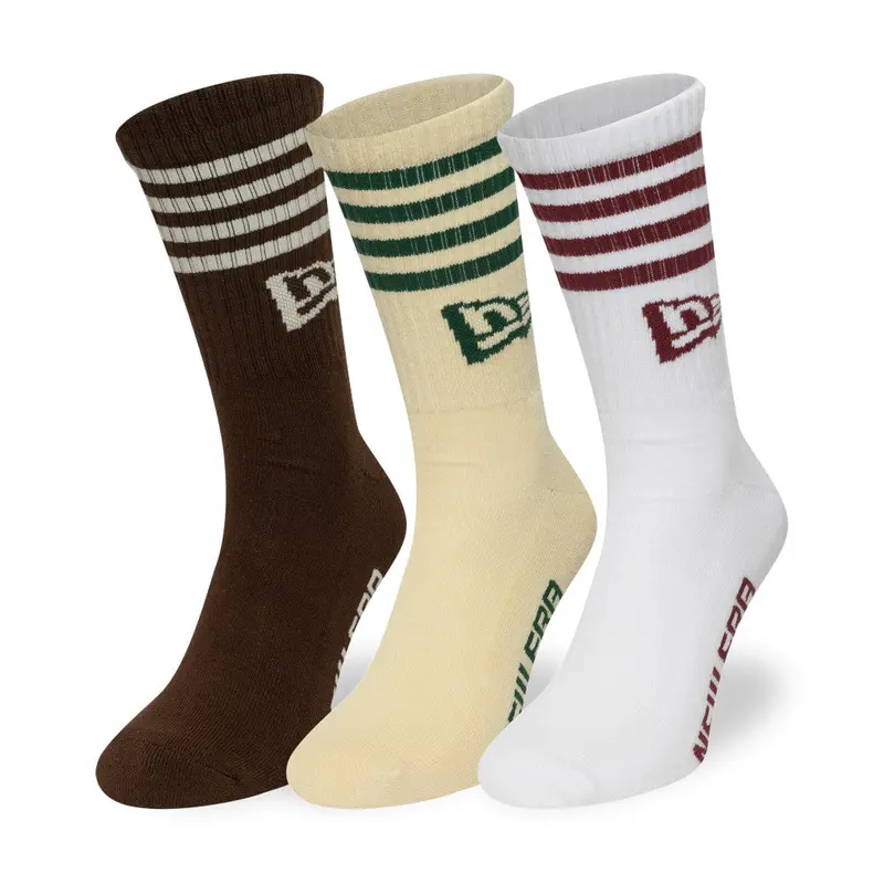 New Era Striped Long Socks – 3-Pack, Assorted Colors 1