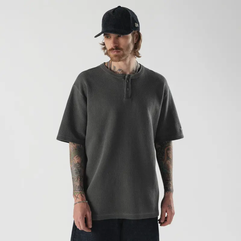 New Era Waffle Short-Sleeve T-Shirt – Black 1