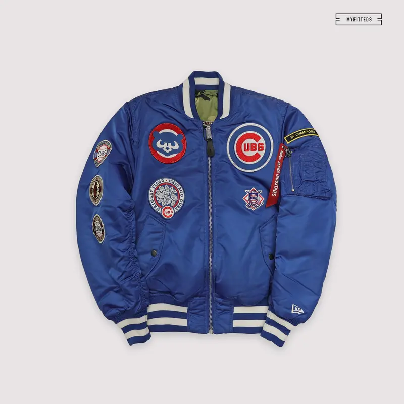 New Era X Alpha Industries Chicago Cubs Reversible Bomber Jacket 1