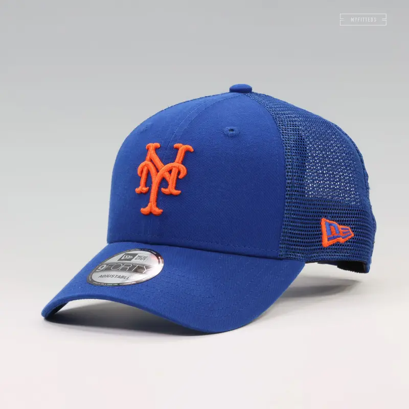 New York Mets Primary Logo Trucker Hat – New Era 9Forty Adjustable Mesh Cap 1