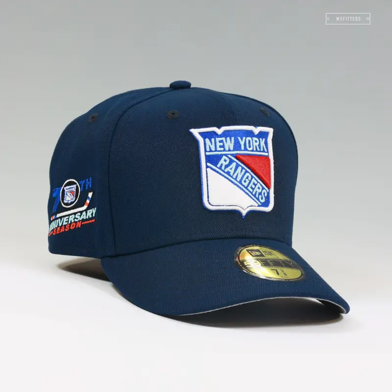 New York Rangers 70Th Anniversary Nightshade Fitted Cap 1
