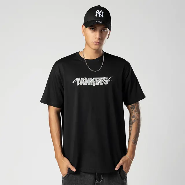 New York Yankees Mlb League Script Short-Sleeve T-Shirt 1