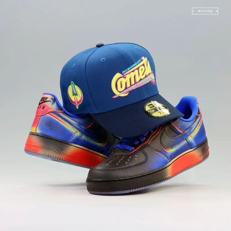 Oklahoma City Comets Intergalactic Heat Map Cosmic Design Fitted Cap 1