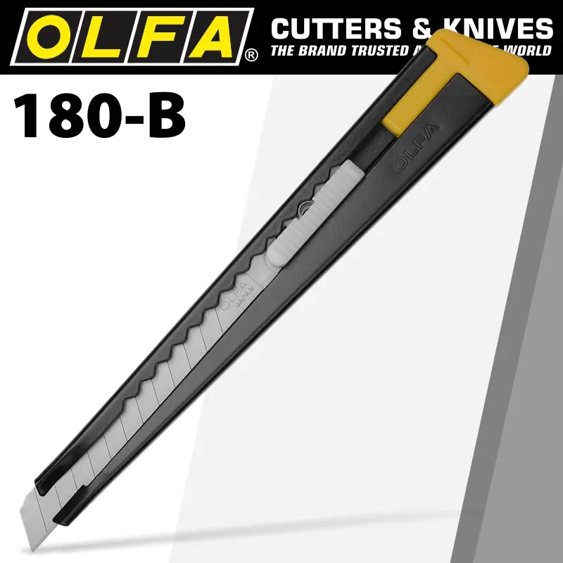 Olfa 180 Black Steel Snap-Off Knife – Durable General-Purpose Cutter 1