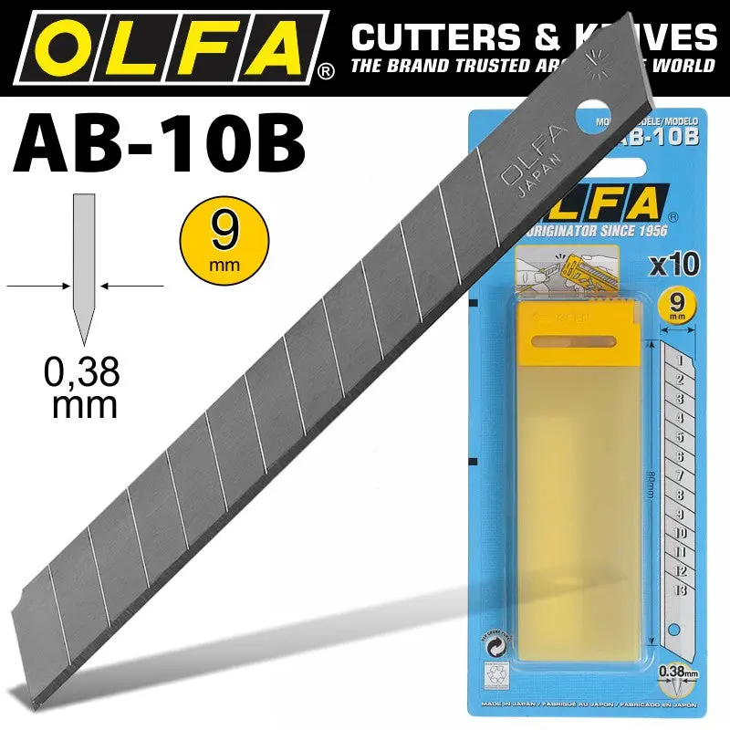 Olfa Ab-10B Replacement Blades – 10-Pack, 9Mm Width 1