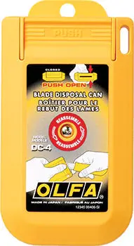 Olfa Blade Disposal Container With One-Touch Push-Open Lid 1