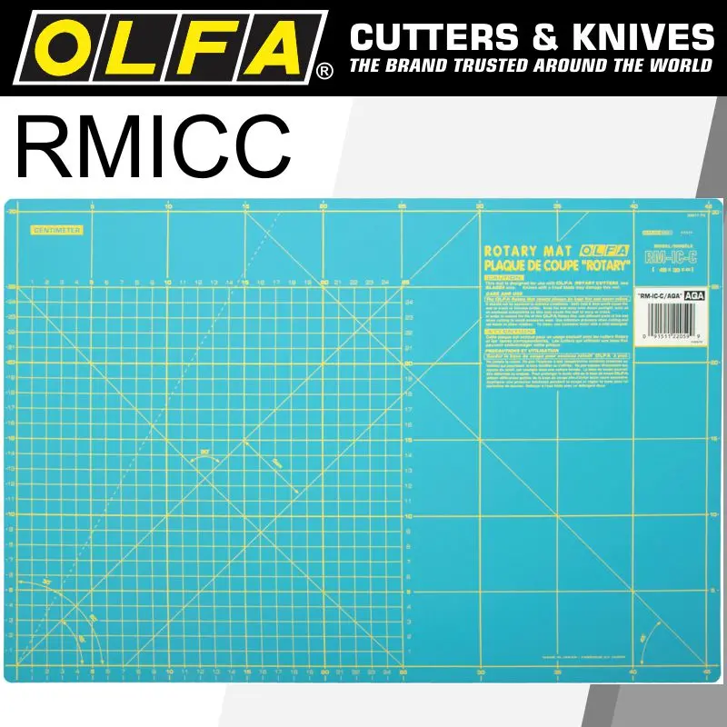 Olfa Blue Double-Sided Rotary Mat – 45 X 30 Cm, Dual Measurement Grid 1