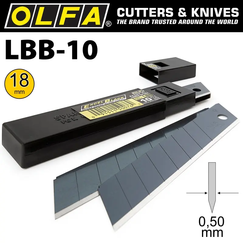 Olfa Excel Black Precision Blades – 10-Pack, Ultra-Sharp 18Mm Utility Blades 1