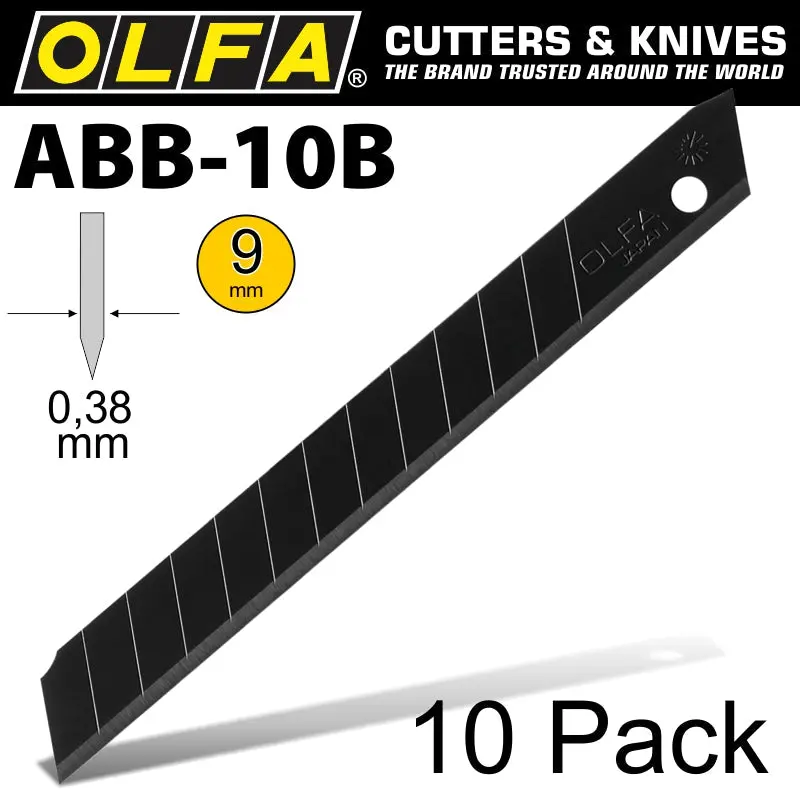 Olfa Excel Black Ultra-Sharp Blades – Carded 10-Pack, 9Mm Width 1