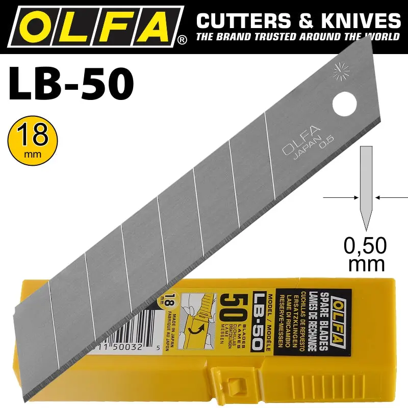 Olfa Lb-50 Replacement Blades – 50-Pack, 18Mm Standard Utility Blades 1