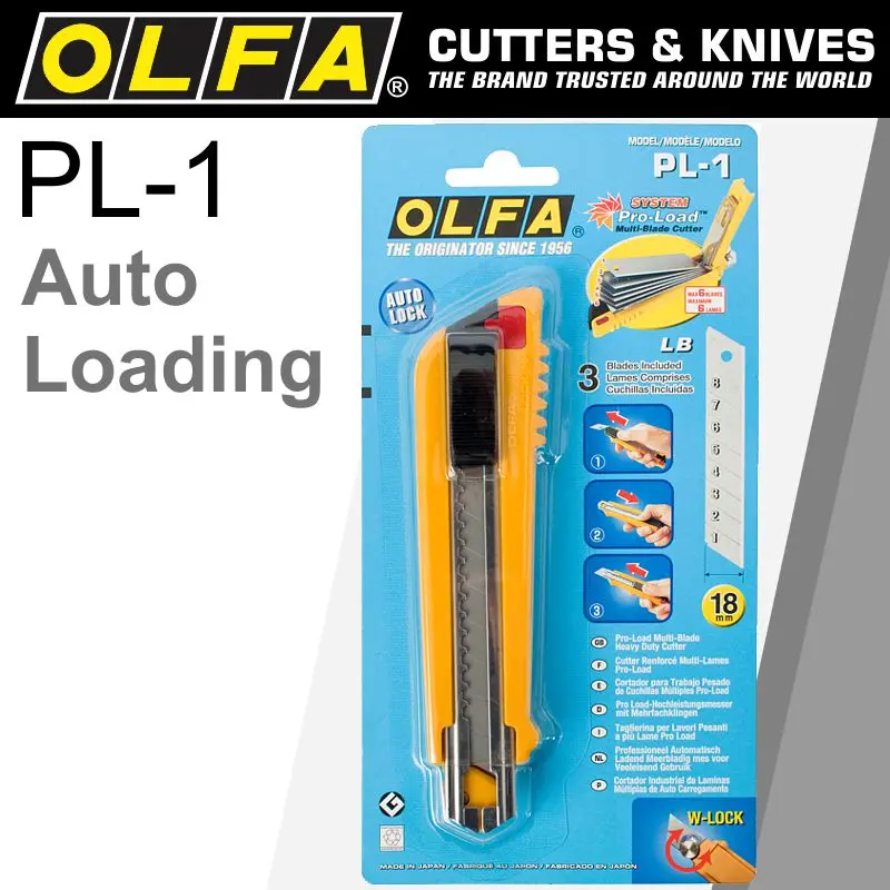 Olfa Pro Load 18Mm Auto-Loading Heavy-Duty Utility Knife 1
