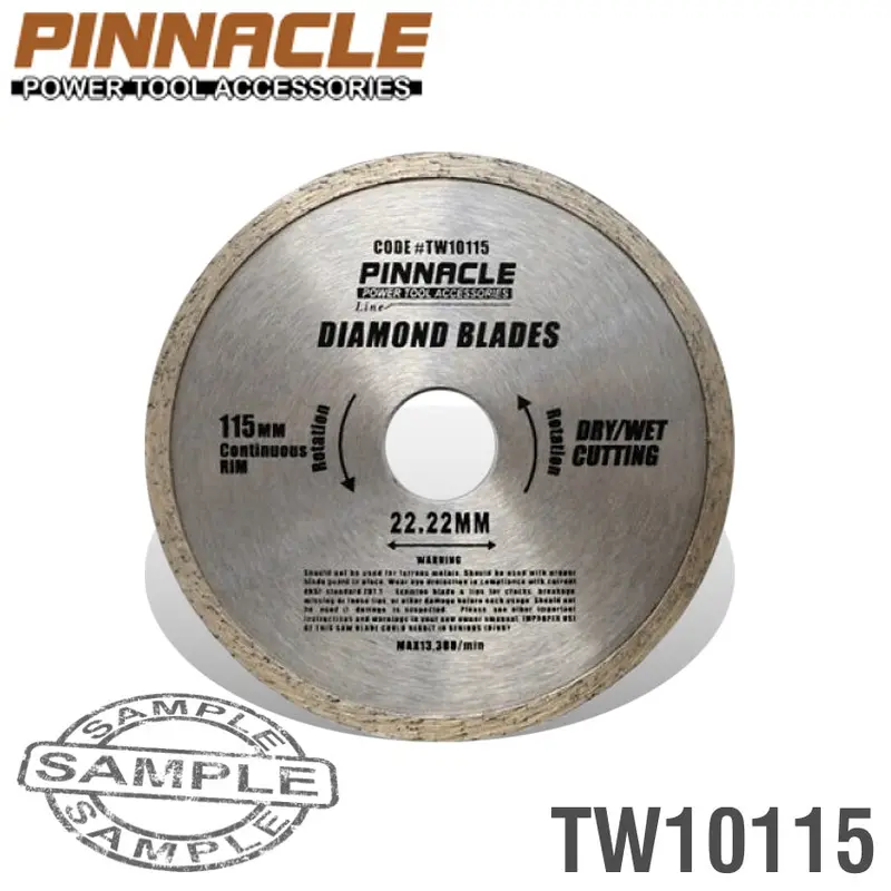 Pinnacle Continuous-Rim Diamond Blade – 115 Mm X 22.22 Mm Arbor 1