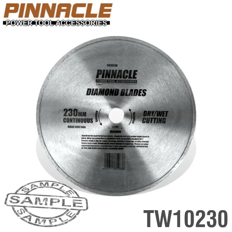 Pinnacle Continuous-Rim Diamond Blade – 230 Mm X 22.22 Mm Arbor 1