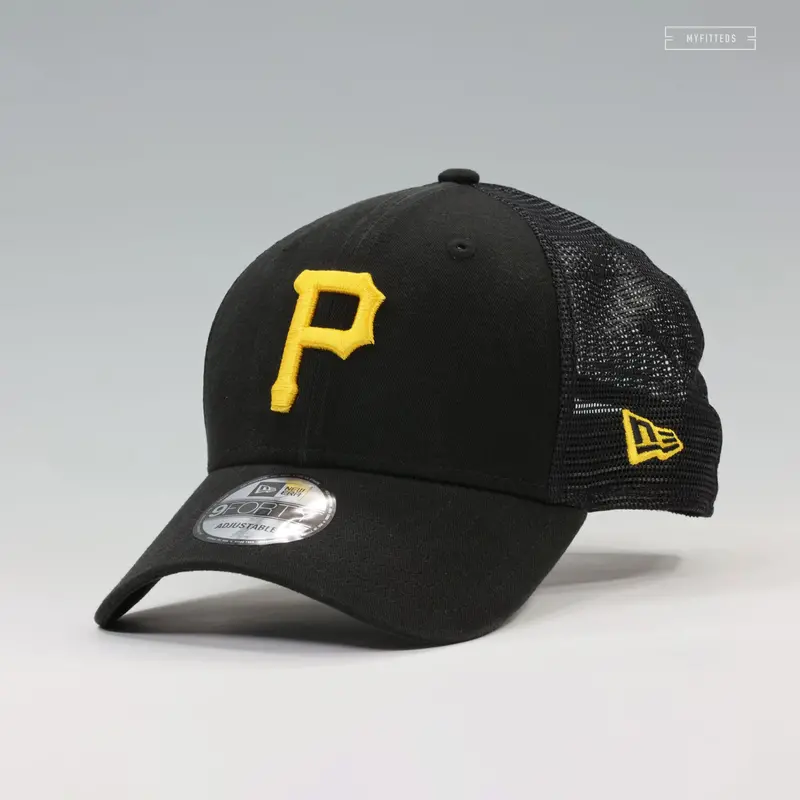 Pittsburgh Pirates Primary Logo Trucker Hat – New Era 9Forty Adjustable Mesh Dad Cap 1