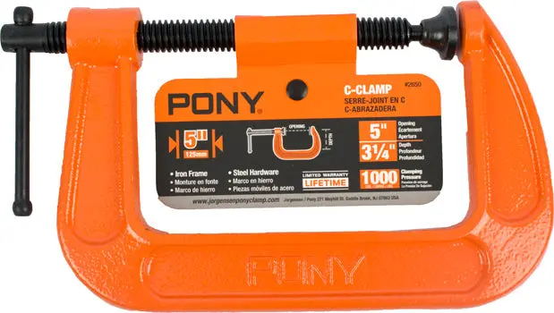 Pony 125 Mm (5 In) Industrial-Strength C-Clamp For Carpentry 1