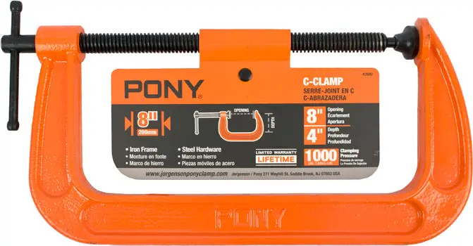 Pony 200 Mm (8 In) Extra-Wide C-Clamp For Large-Scale Projects 1