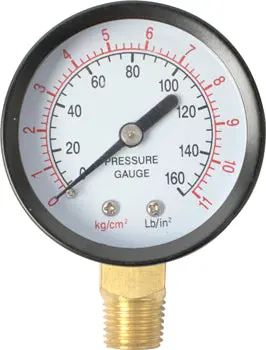 Precision Aircraft Air Pressure Gauge — 85 Psi / 6 Bar, 1/4″ Bottom Mount For Pp Paint Pots 1