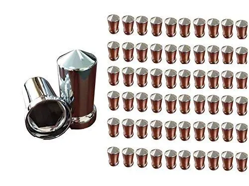 Premium Chrome Flat Snap-On Lug Nut Covers — M22X1.5 Truck Wheel Studs 1
