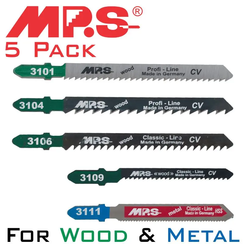 Premium T-Shank Jigsaw Blade Set – 5-Piece Multi-Application Kit 1