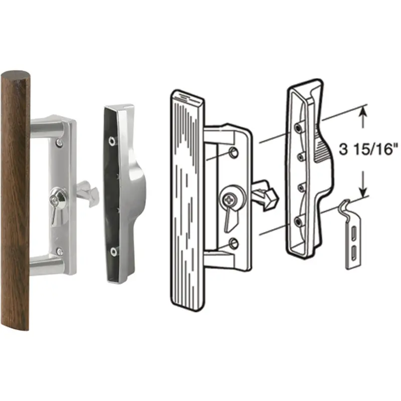 Prime-Line Aluminum Patio Door Handle Set With Internal Lock Mechanism 1