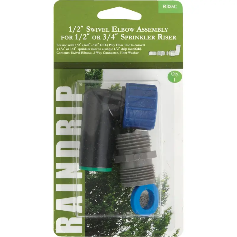 Raindrip Swivel Elbow Assembly – Adjustable For 1/2" & 3/4" Irrigation Tubing 1