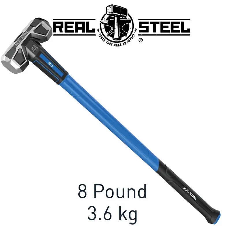 Real Steel Cross Strike Sledge Hammer – 3.5 Kg (8 Lb), 900 Mm Graphite Handle 1