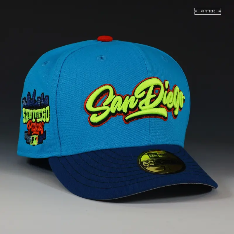 San Diego Padres Graffiti 'Skate Or Die Sb' Inspired Fitted Cap 1