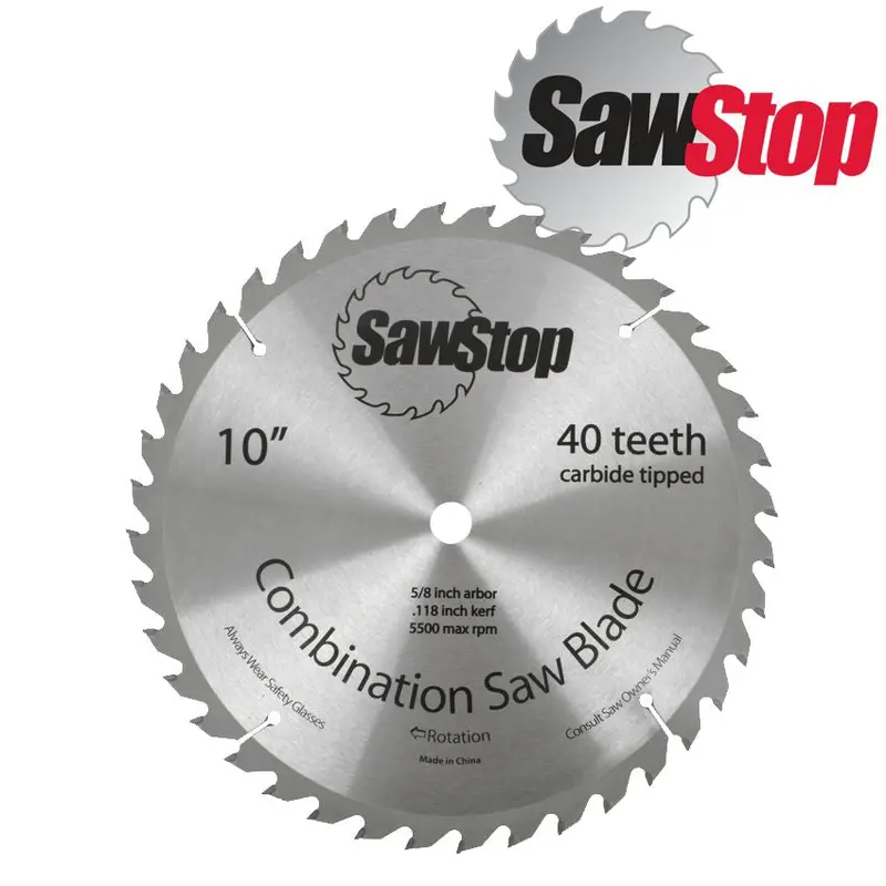 Sawstop Combination Saw Blade – 40 Tooth, Versatile All-Material Performance 1