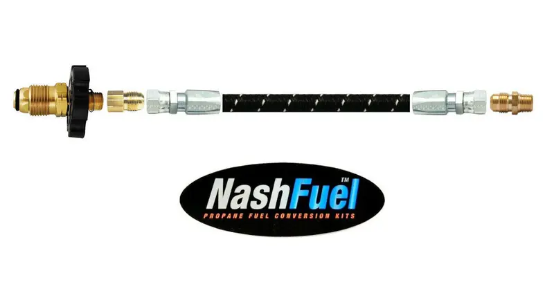 Stainless-Braided Rubber Propane Pigtail Hose — Pol To 1/4" Npt Or 3/8" Flare Fittings 1