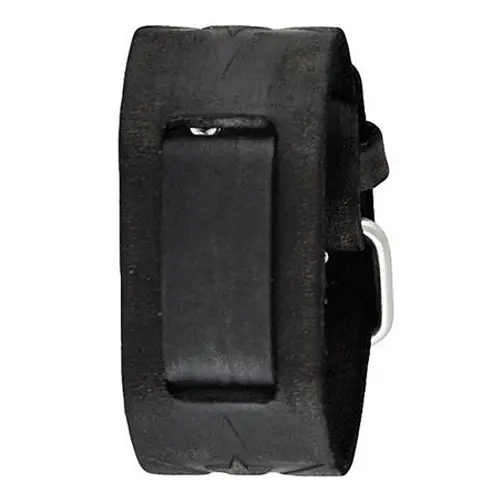 Star-Stamped Distressed Black Leather Cuff Bracelet 1