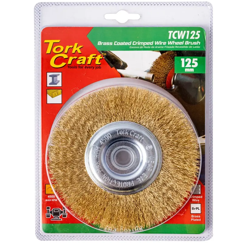 Tork Craft 125Mm Wire Wheel Brush – 14Mm Arbor, Includes 1/2" Bushing 1