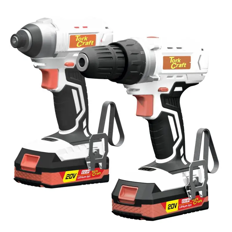 Tork Craft 20V Twin-Tool Combo – Cordless Drill & Impact Driver Set With Dual 2.0Ah Batteries, Charger, And Carry Bag 1