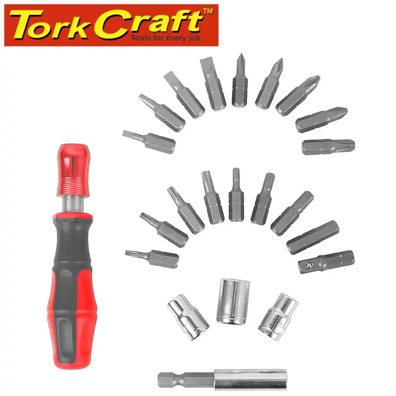 Tork Craft 23-Piece Insert And Socket Bit Set With Ergonomic Bit Holder 1
