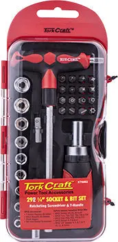 Tork Craft 29-Piece Ratcheting Screwdriver And T-Handle Tool Set 1