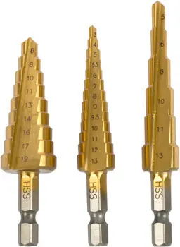Tork Craft 3-Piece Step Drill Bit Set – Blister-Packaged 1