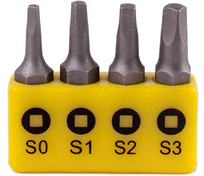 Tork Craft 4-Piece Square Recess (Robertson) Screwdriver Bit Set – 25 Mm, Sizes Sq0–Sq3 1