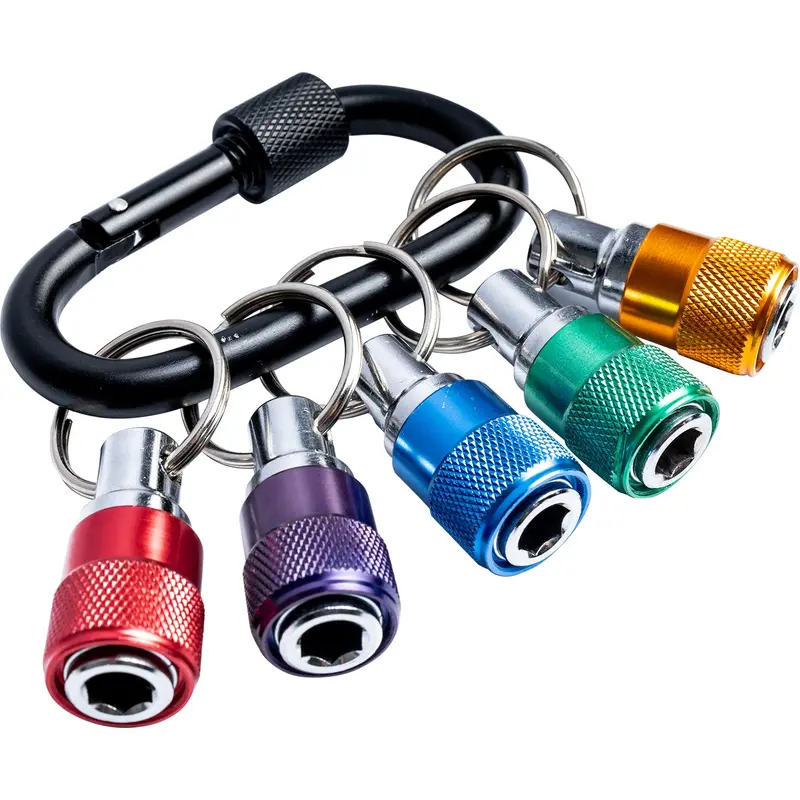 Tork Craft 5-Piece Quick-Release Bit Holder Set With Carabiner Clip 1