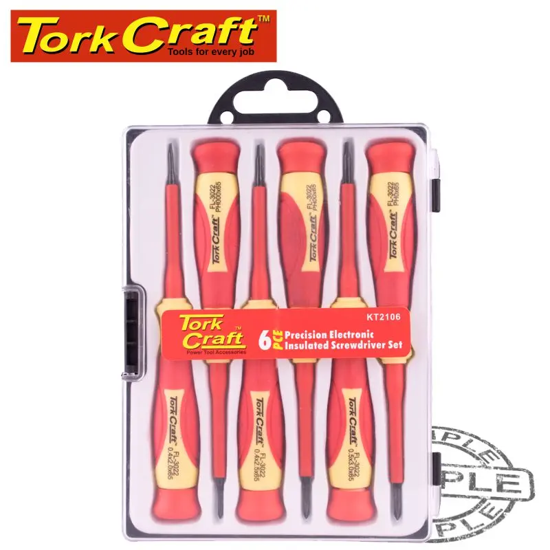 Tork Craft 6-Piece Insulated Precision Electronics Screwdriver Set 1