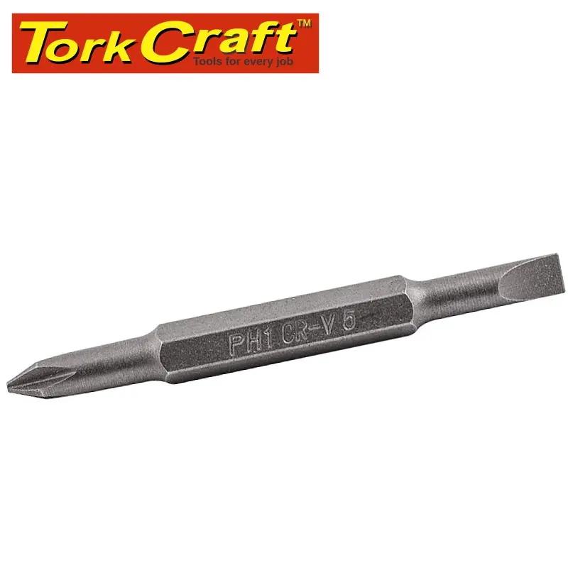 Tork Craft 65 Mm Double-Ended Replacement Bit: 6 Mm Slotted / Ph1 (For Kt2677) 1