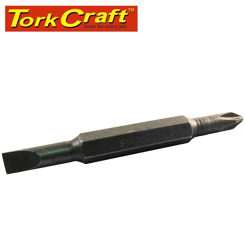 Tork Craft 75 Mm Double-Ended Replacement Bit: 8 Mm Slotted / Ph2 (For Kt2677) 1