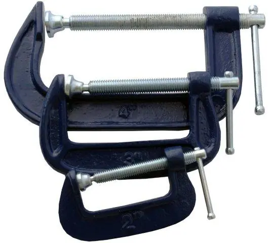 Tork Craft G-Clamp Kit – 50 Mm, 75 Mm, And 100 Mm (2″–4″) Adjustable Clamps 1