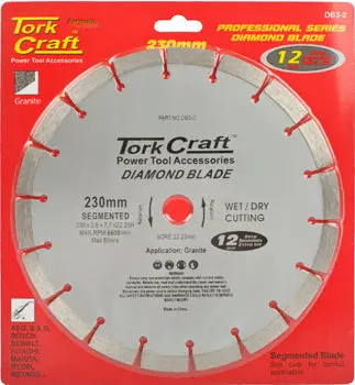 Tork Craft Granite-Cut Diamond Blade – 230Mm Segmented, 12Mm Deep 1